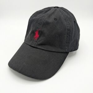 Polo by Ralph Lauren Black Cap with Red Logo